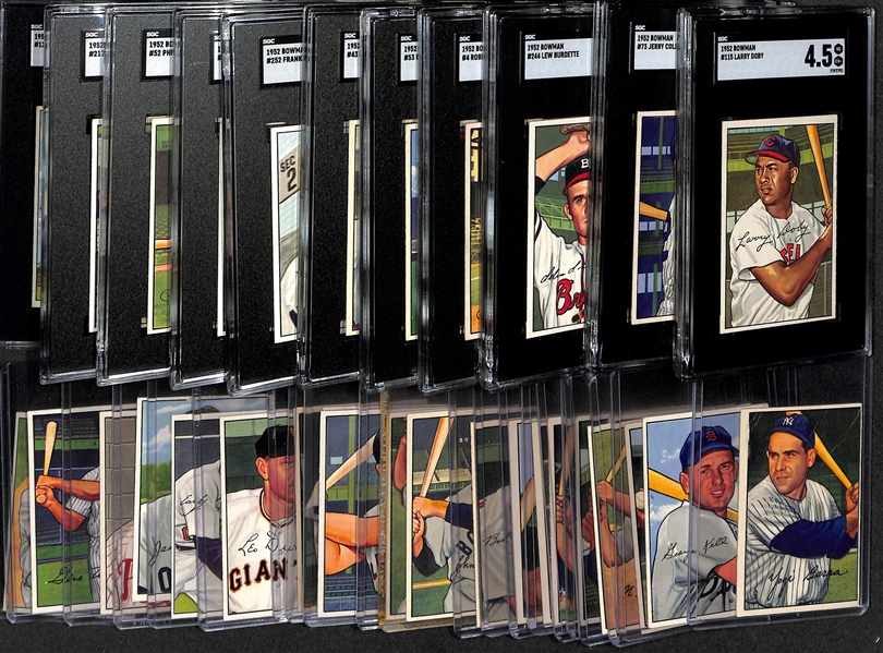 1952 Bowman Near Complete Set (241 of 252 Cards - Mostly VG to NM) with 11 Graded Cards!