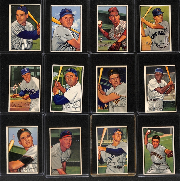 1952 Bowman Near Complete Set (241 of 252 Cards - Mostly VG to NM) with 11 Graded Cards!