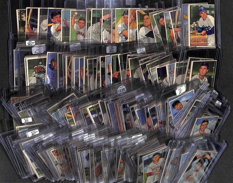 Over 140 Different Mostly High-Quality 1952 Bowman Cards w. Pee Wee Reese, Nellie Fox, George Kell, Kiner, Roberts, Minoso, and more!