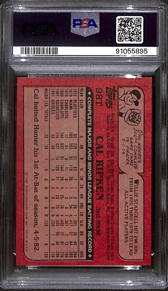 1982 Topps Traded Complete Set w. Cal Ripken Jr Rookie Card Graded PSA 9