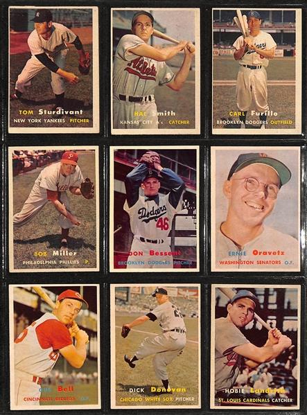  Lot of (140+) 1957 Topps Baseball Cards with (2) 1957 Topps Whitey Ford Cards