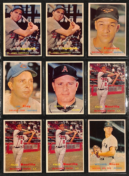  Lot of (140+) 1957 Topps Baseball Cards with (2) 1957 Topps Whitey Ford Cards