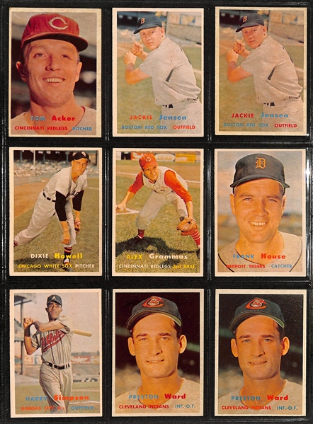  Lot of (140+) 1957 Topps Baseball Cards with (2) 1957 Topps Whitey Ford Cards