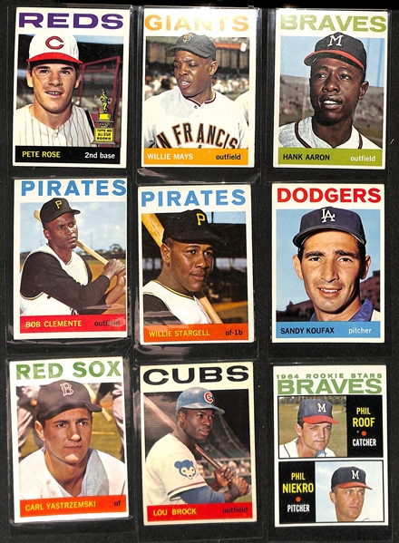 1964 Topps Baseball Near Complete Set (560 of 587 Cards) with Pete Rose