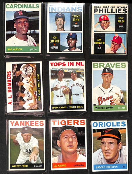 1964 Topps Baseball Near Complete Set (560 of 587 Cards) with Pete Rose