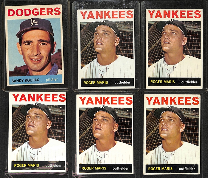 Lot of (700+) 1964 Topps Baseball Cards from #1-256 w. (5) Roger Maris & (3) Tommy John Rookie Cards