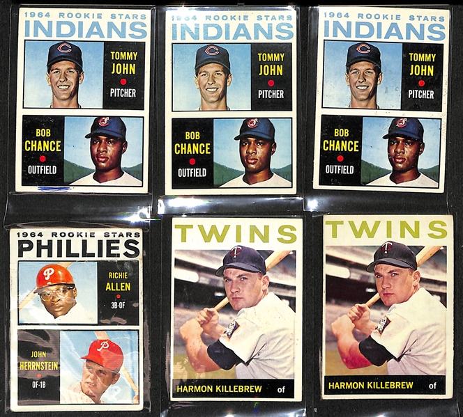 Lot of (700+) 1964 Topps Baseball Cards from #1-256 w. (5) Roger Maris & (3) Tommy John Rookie Cards