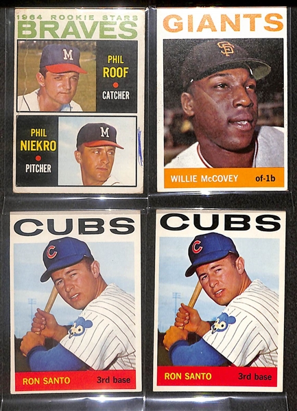 Lot of (700+) 1964 Topps Baseball Cards from #257-586 w. (3) Willie Stargell, (3) Giant Gunners w. Mays/Cepeda