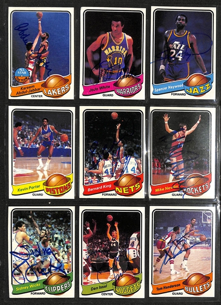 1979-80 Topps Basketball Complete Set w/ (92) Autographs including Kareem Abdul-Jabbar (Beckett BAS Reviewed)