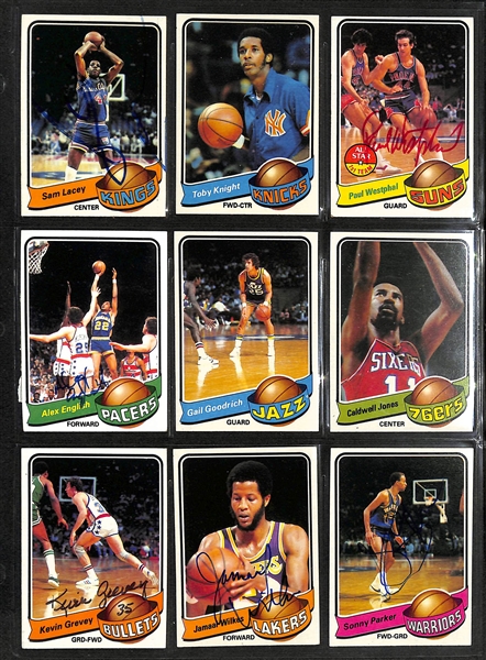 1979-80 Topps Basketball Complete Set w/ (92) Autographs including Kareem Abdul-Jabbar (Beckett BAS Reviewed)