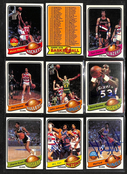 1979-80 Topps Basketball Complete Set w/ (92) Autographs including Kareem Abdul-Jabbar (Beckett BAS Reviewed)