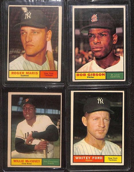  Lot of Approx (400) 1961 Topps Baseball Cards w. Roger Maris & Bob Gibson