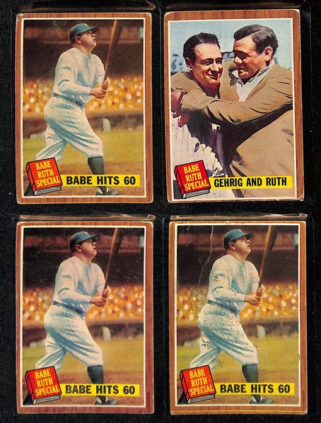  Lot of Approx (350) 1962 Topps Baseball Cards Numbered 1-300 w. (2) Stan Musial & Sandy Koufax