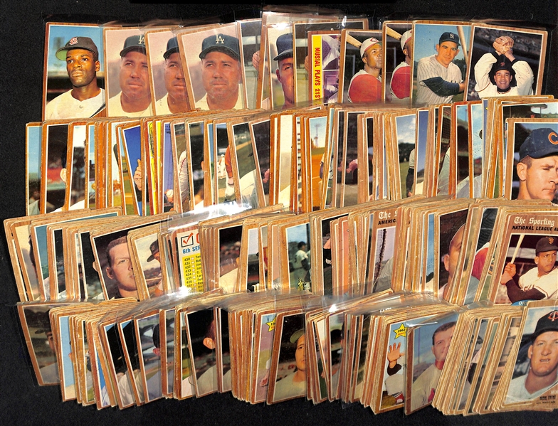  Lot of Approx (350) 1962 Topps Baseball Cards Numbered 301-595 w. (3) Duke Snider & Bob Gibson