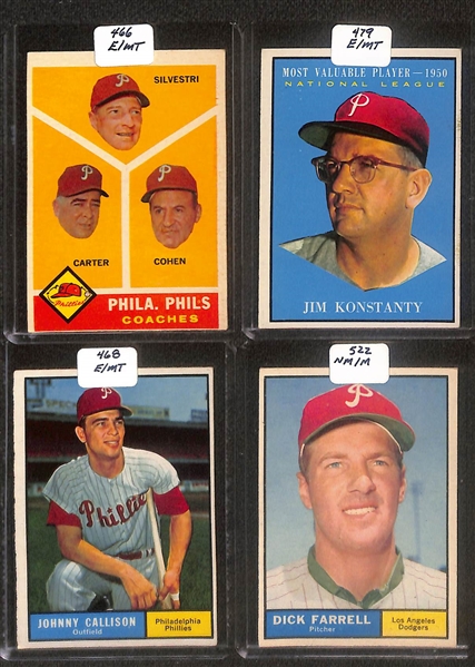 Lot of (96) High Quality 1960-1961 Phillies Baseball Cards w. Roberts, Green, & Mauch