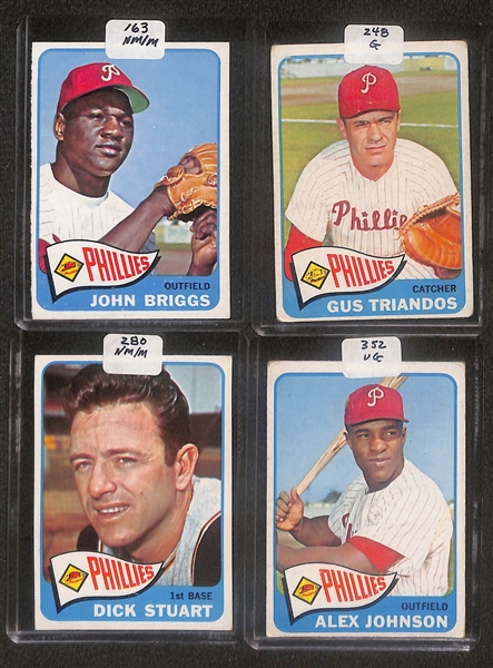 Lot of (84) High Quality 1964-1965 High Quality 1964-1965 Phillies Baseball Cards w. Bunning, Dick Allen RC, & Rick Wise RC