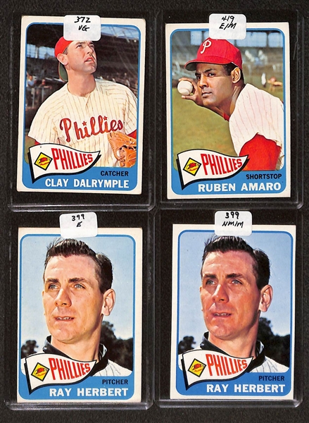 Lot of (84) High Quality 1964-1965 High Quality 1964-1965 Phillies Baseball Cards w. Bunning, Dick Allen RC, & Rick Wise RC