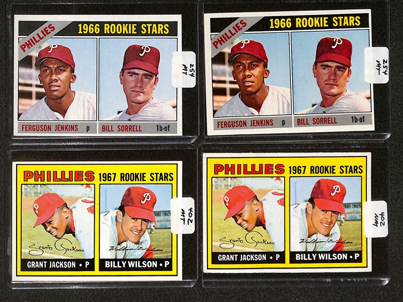 Lot of (107) High Quality 1966-1967 Phillies Baseball Cards w. Jenkins RC, Allen, & Bunning