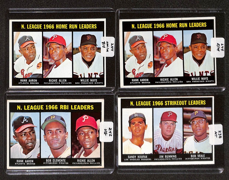 Lot of (107) High Quality 1966-1967 Phillies Baseball Cards w. Jenkins RC, Allen, & Bunning