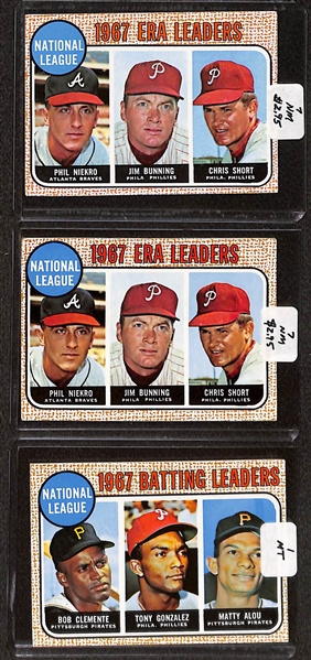 Lot of (87) High Quality 1968-1969 Phillies Baseball Cards w. Bunning, Allen, & ERA Leaders Card