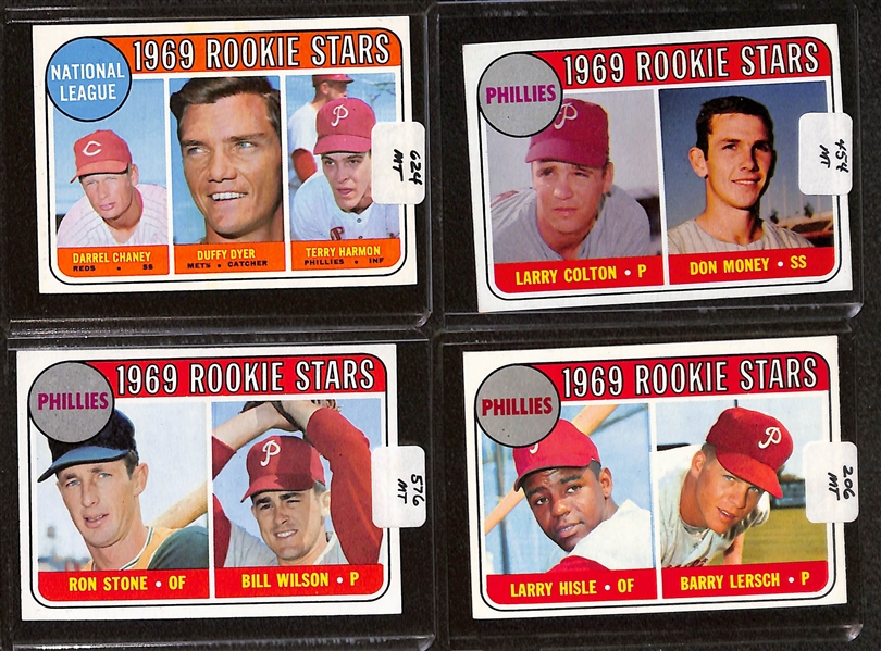 Lot of (87) High Quality 1968-1969 Phillies Baseball Cards w. Bunning, Allen, & ERA Leaders Card