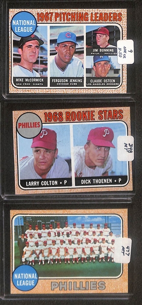 Lot of (87) High Quality 1968-1969 Phillies Baseball Cards w. Bunning, Allen, & ERA Leaders Card