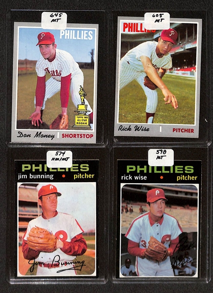 Lot of (102) High Quality 1970-1971 Phillies Baseball Cards w. Bowa RC, Luzinski RC, Montanez RC, Allen, & Bunning