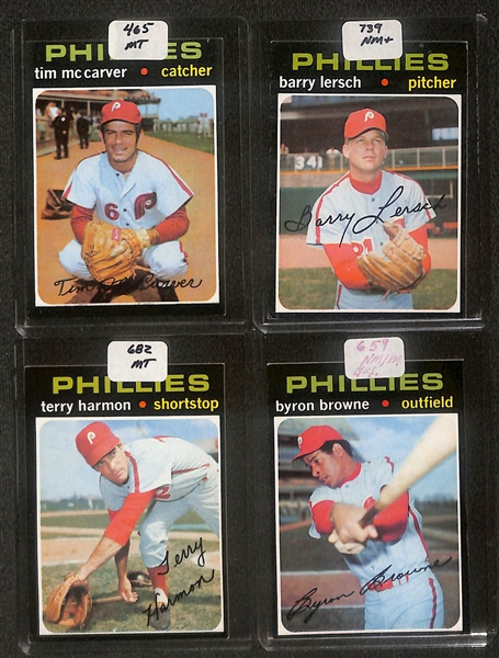 Lot of (102) High Quality 1970-1971 Phillies Baseball Cards w. Bowa RC, Luzinski RC, Montanez RC, Allen, & Bunning