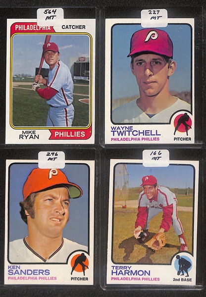 Lot of (155) High Quality 1972-1974 Phillies Baseball Cards w. Boone RC, Carlton, Schmidt & Bowa