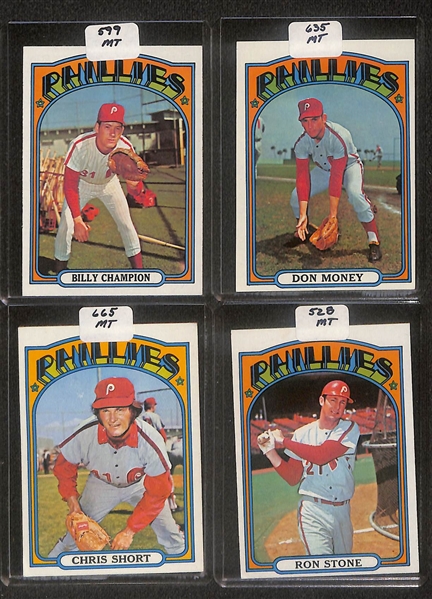 Lot of (155) High Quality 1972-1974 Phillies Baseball Cards w. Boone RC, Carlton, Schmidt & Bowa