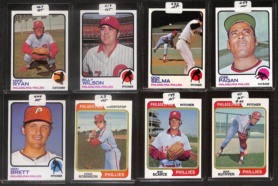 Lot of (155) High Quality 1972-1974 Phillies Baseball Cards w. Boone RC, Carlton, Schmidt & Bowa