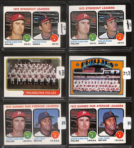 Lot of (155) High Quality 1972-1974 Phillies Baseball Cards w. Boone RC, Carlton, Schmidt & Bowa