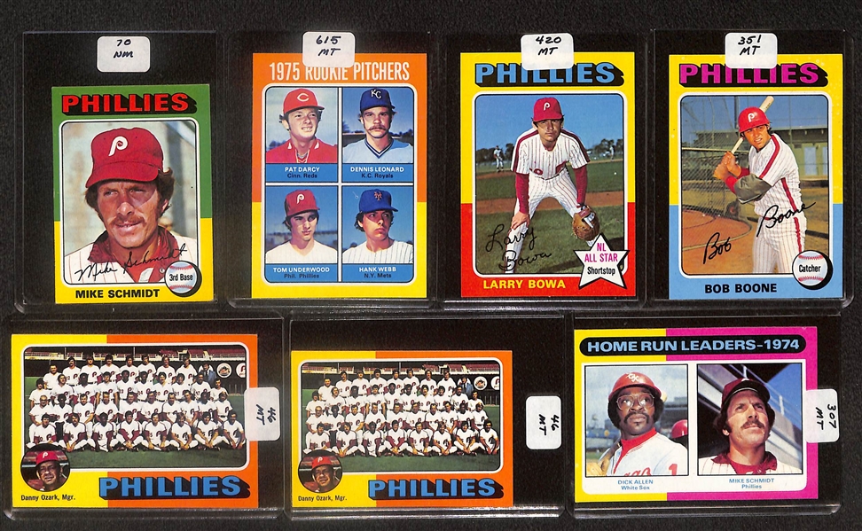 Lot of (125) High Quality 1975-1976 Phillies Baseball Cards w. Carlton & Schmidt 