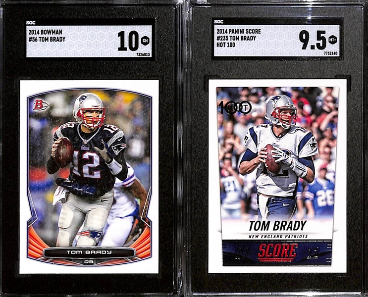 Lot of (6) SGC Graded 2014 Tom Brady Cards w. Bowman SGC 10 