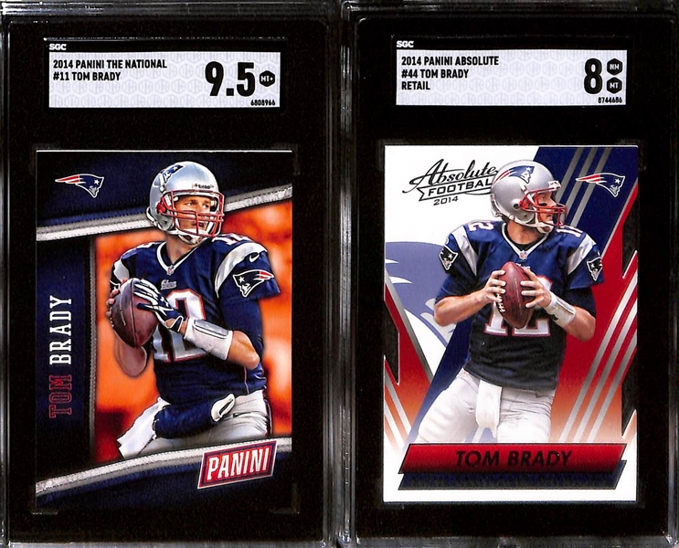 Lot of (6) SGC Graded 2014 Tom Brady Cards w. Bowman SGC 10 