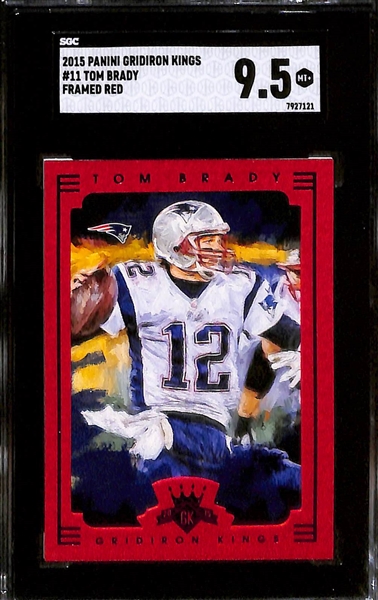 Lot of (7) Graded 2015 Tom Brady Cards w. Topps Chrome PSA 10 & Panini Score Team Leaders Gold SGC 10