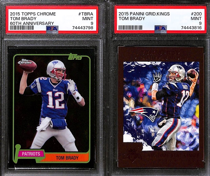 Lot of (6) Graded 2015 Tom Brady Cards w. Topps Chrome PSA 10 & Topps SGC 10