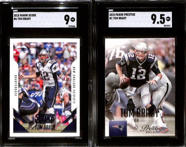 Lot of (6) Graded 2015 Tom Brady Cards w. Topps Chrome PSA 10 & Topps SGC 10