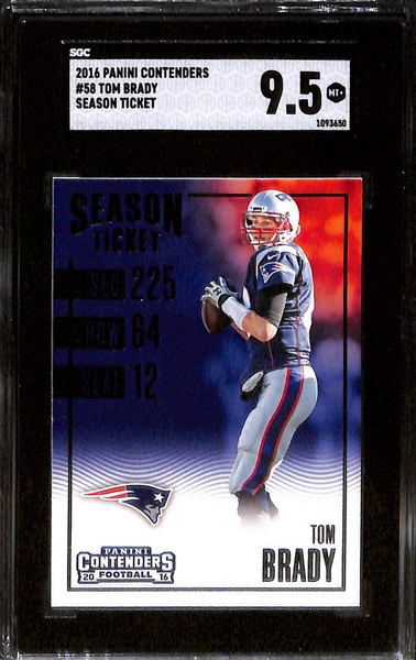 Lot of (7) Graded 2016 Tom Brady Cards w. Panini Prizm Decade of Dominance PSA 10