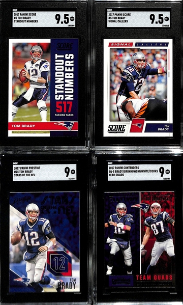 Lot of (8) Graded 2017 Tom Brady Cards w. Panini Donruss Optic 1981 Tribute PSA 9