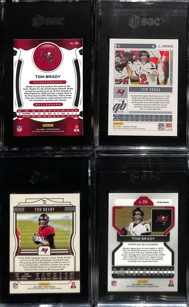 Lot of (4) SGC Graded 2021 Tom Brady Cards w. Panini Certified Mirror (#/299) SGC 10