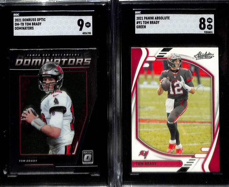 Lot of (10) SGC Graded 2021 Tom Brady Cards w. Moscai Super Bowl MVPS Silver Prizm SGC 10