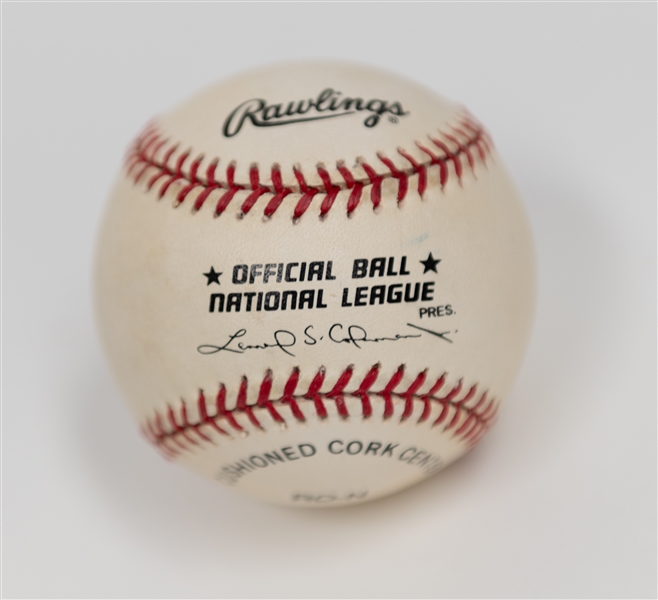 Willie Mays Signed Official National League Baseball (JSA Auction Letter)