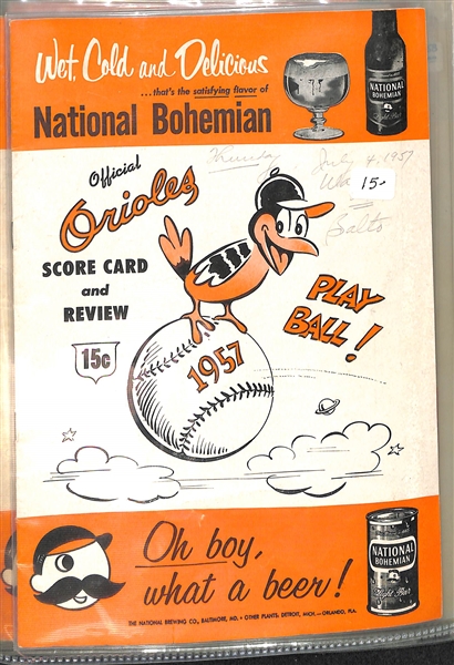 Lot of (11) 1954-1969 Orioles Yearbooks & (14) 1954-1962 Orioles Scorecards 