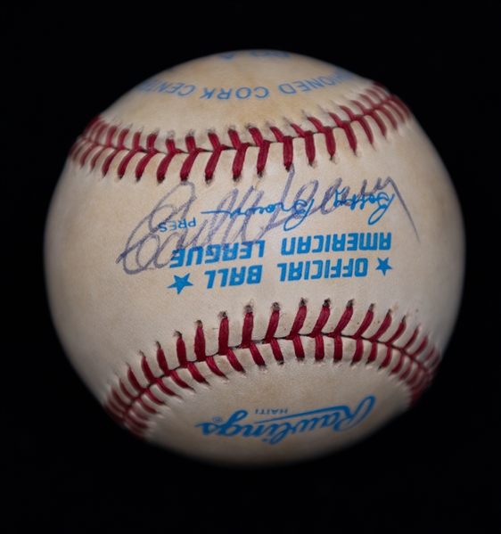 Official American League Baseball Signed by Billy Martin, Earl Weaver, & Cal Ripken Sr.  (JSA Auction Letter)