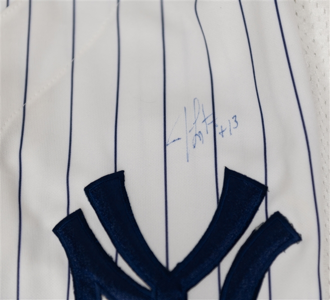 Jim Leyritz Signed Yankees Jersey, Harrisburg Senators Game-Used Jersey (Melvin Dorta), & Unsigned Team USA David Robinson Jersey (JSA Auction Letter for the Jim Leyritz Autograph)