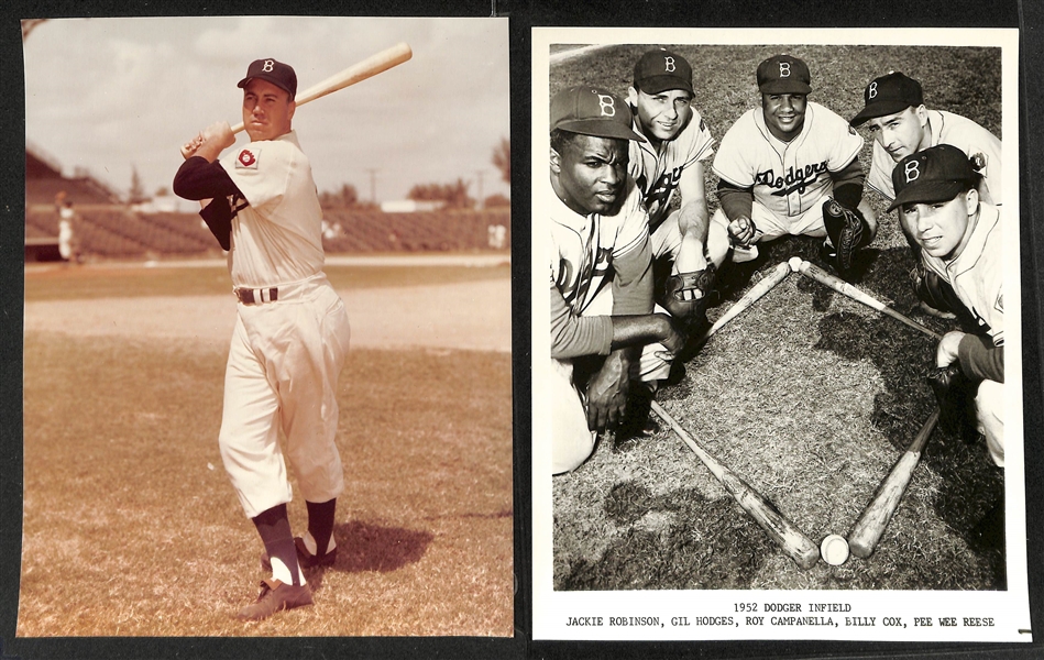 Dodgers Memorabilia Lot - Vintage Yearbooks, Photos, More w. 1956 Dodgers Yearbook