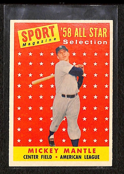 1958 Mickey Mantle All Star Card #487 