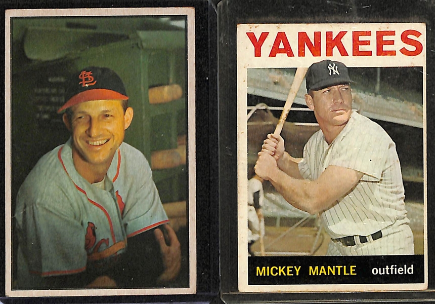 Lot of (14) 1953-1962 Topps & Bowman Cards w. 1953 Bowman Stan Musial & 1954 Topps Mickey Mantle