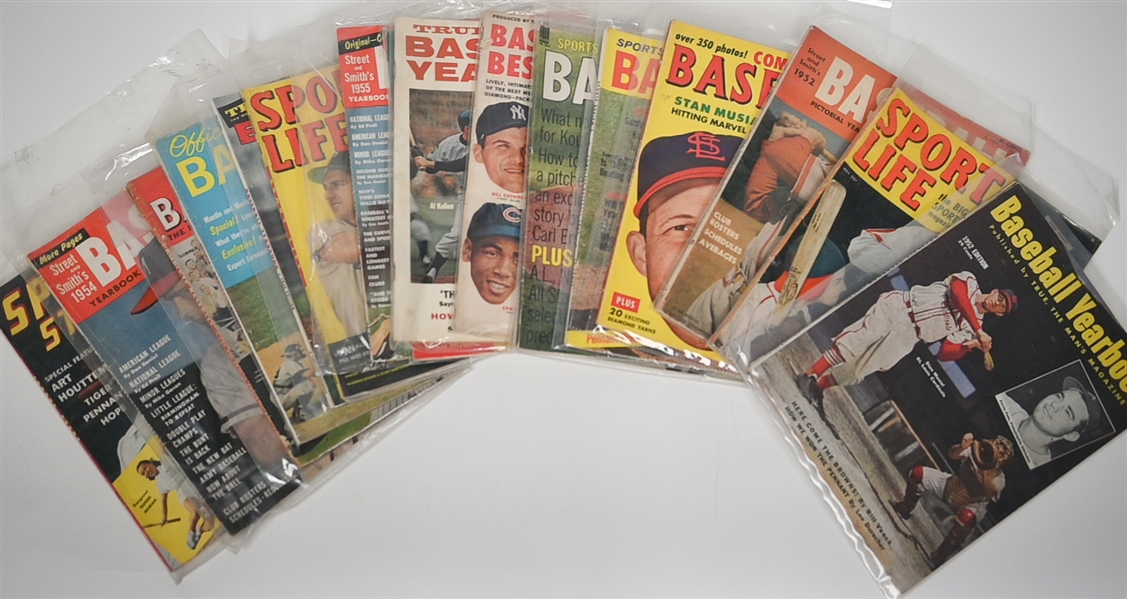 Lot of (17) 1952-1966 Baseball Magazines w. Stan Musial on 4 of the Covers